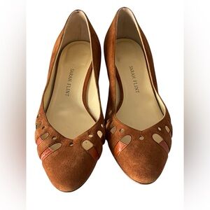 Sarah Flint Suede Cutout Accent Flats Women's Size: 6.5 | IT 36.5